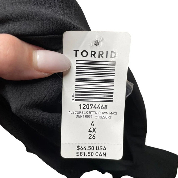 Torrid‎ Maxi Crinkle Coverup Shirt Dress Plus Size 4X - Picture 11 of 11